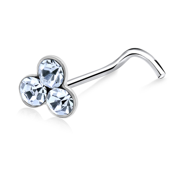 Stone Club Silver Curved Nose Stud NSKB-28